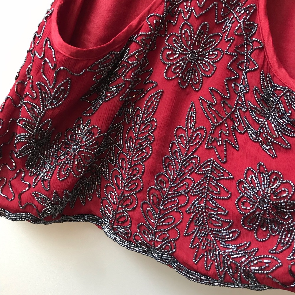 Red Beaded Top - Picture 5 of 8